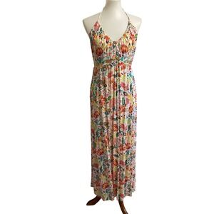 Old Navy Floral Maxi Dress Womens Medium Multi-Color Excellent